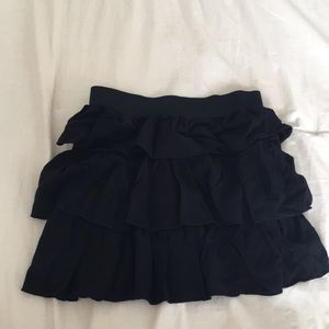 Black ruffle skirt
